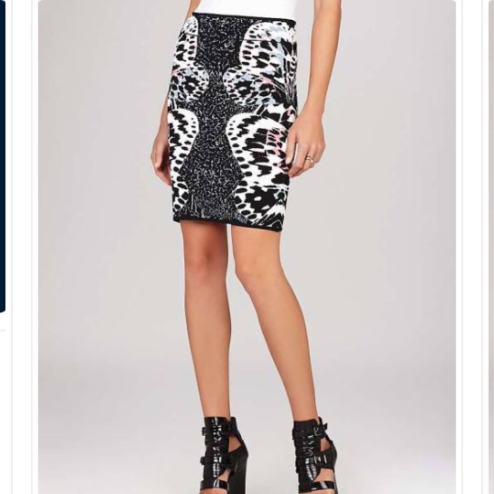 BCBGMAXAZRIA Pavel Pencil Skirt - Monarch/Butterfly Jacquard Size S